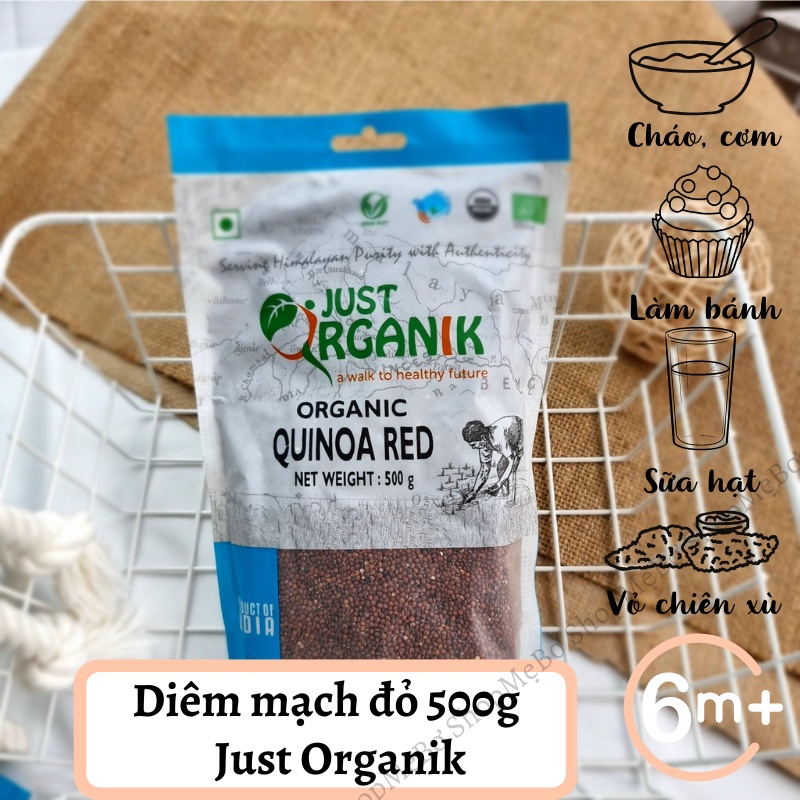 [Just Organik] Hạt hữu cơ ăn dặm cho bé gói nguyên 500g (đậu gà, diêm mạch, kê, lăng đỏ, ý dĩ…)