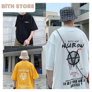 Áo thun nam form rộng tay lỡ NSAIROW in chữ A ngược, áo phông ngắn tay nam đẹp chất thun cotton