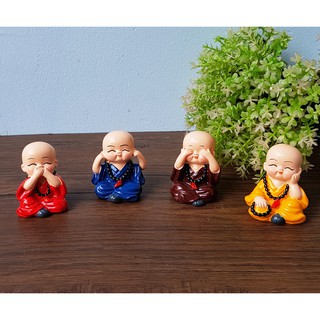 Bộ 04 chú tiểu Tứ Không đeo xâu chuỗi - mẫu Việt Nam