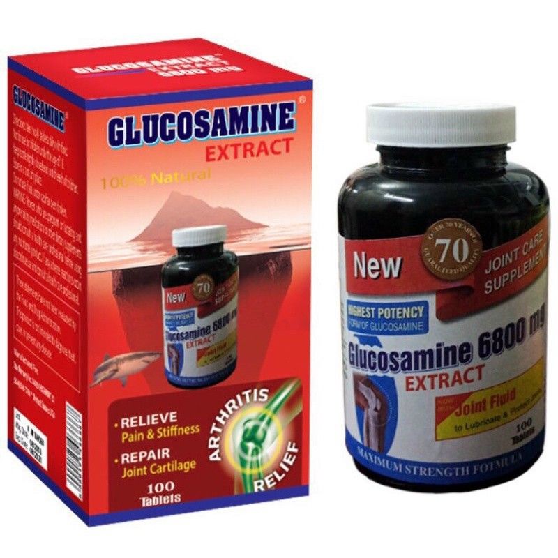 《Combo 10 hộp》Viên uống hỗ trợ xương khớp Glucosamine Extract 6800mg Mỹ 100 viên