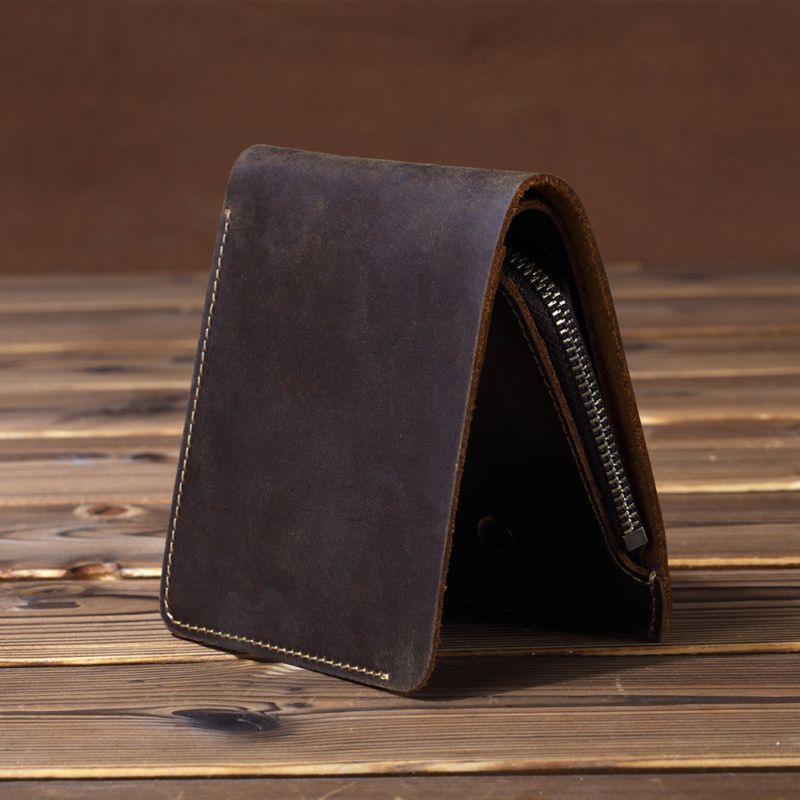 Ví Da Thật Đựng Thẻ Tín Dụng / Danh Thiếp Dạng Gập Cho Nam