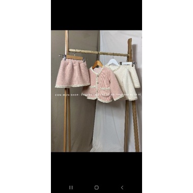 Set len lông thỏ cho bé gái