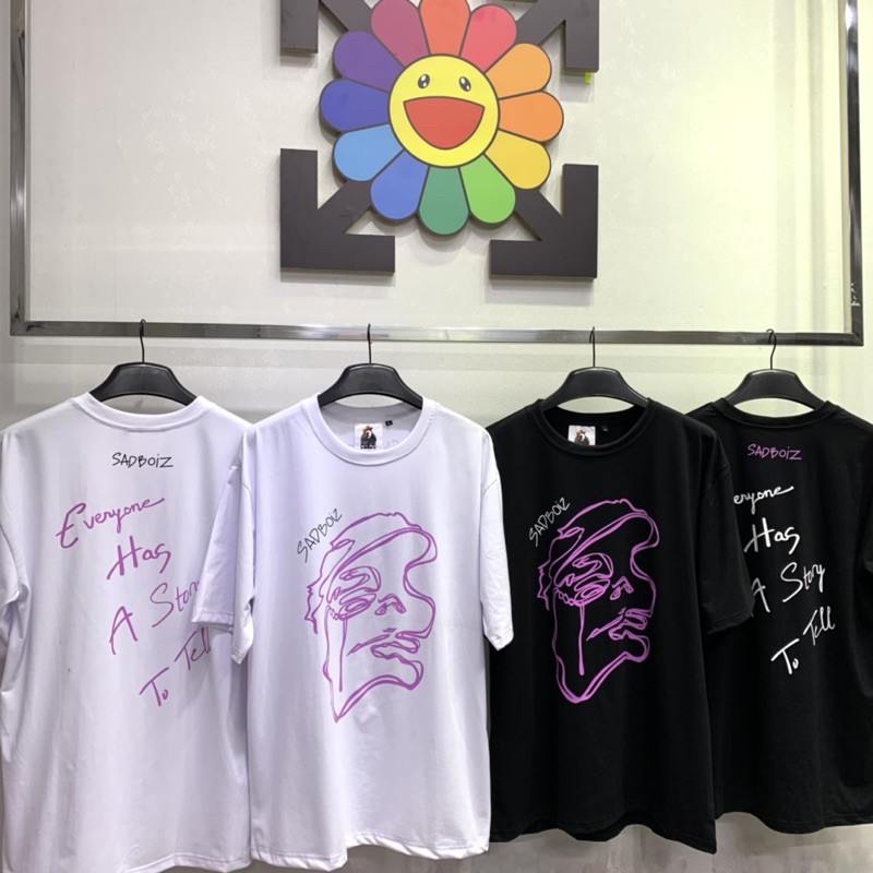 Áo thun sad boiz sad story logo hình thêu nam nữ áo sadboiz thêu mặt cười full tag | BigBuy360 - bigbuy360.vn