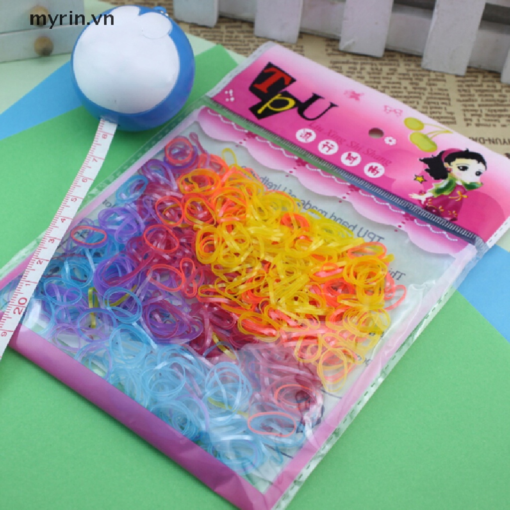 Set 400-500 Dây Chun Buộc Tóc Co Giãn Nhiều Màu Sắc Dễ Thương Cho Bé Gái