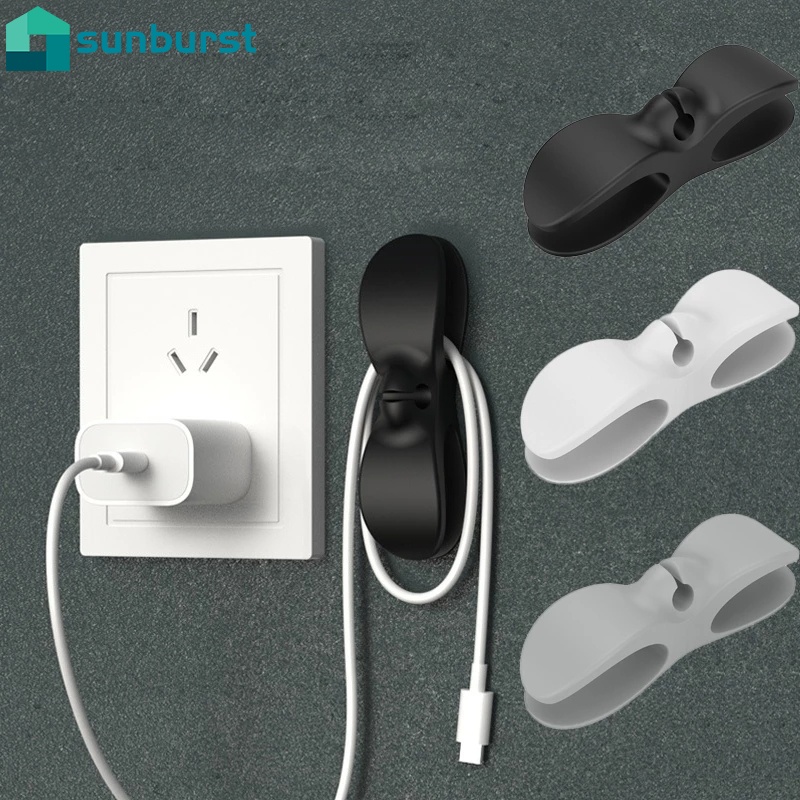 Giá Đỡ Cố Định Dây Cáp / Dây Điện Gắn Tường Bằng Silica Gel Tiết Kiệm Không Gian Đa Năng