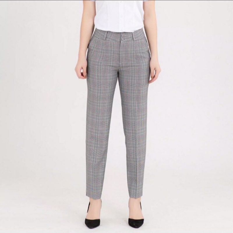 (5 SIZE 45-60KG) QUẦN TÂY CARO NỮ PHONG CÁCH HÀN QUỐC THỜI TRANG 9 TẤC DÁNG ĐỨNG ÔM CHÂN
