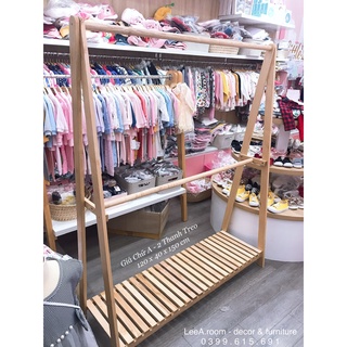 Giá Treo Gỗ Chữ A, Loại 2 Thanh Treo Cho Shop Thời Trang - Phong Cách Hàn Quốc (Gỗ Tần Bì Cao Cấp)