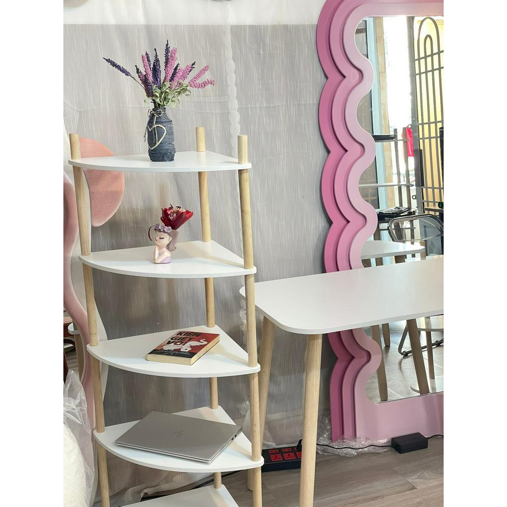 Kệ góc tường 2 3 4 5 tầng, kệ tam giác giá để đồ, decor góc nhà cực xinh xắn, chịu lực cao