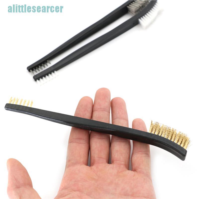 Bộ 3 bàn chải vệ sinh mini sợi bằng thép không gỉ và nylon