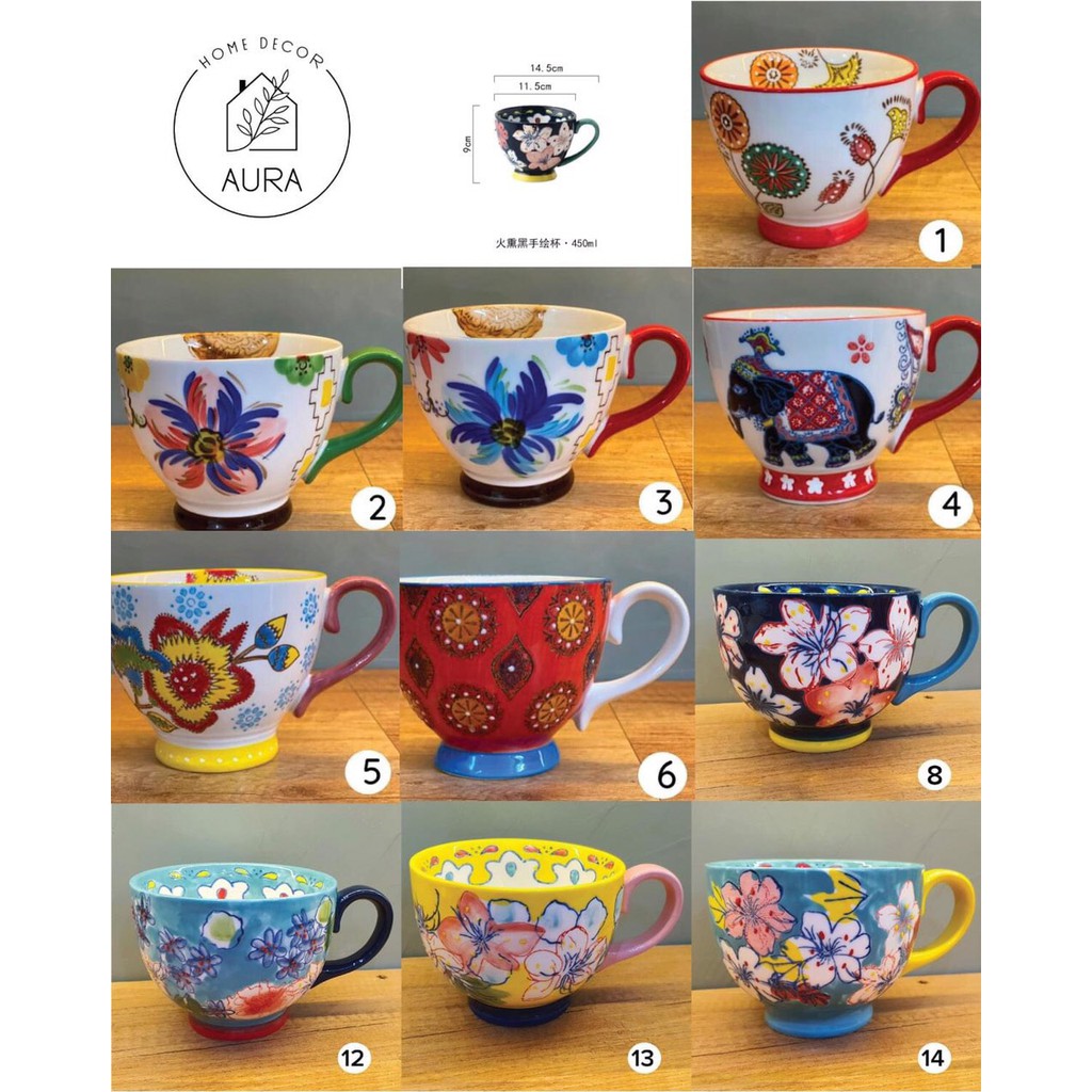 (10 Mẫu khác nhau) Cốc gốm sứ uống trà, cafe họa tiết vẽ tay 500ml - HÀNG CÓ SẴN | BigBuy360 - bigbuy360.vn