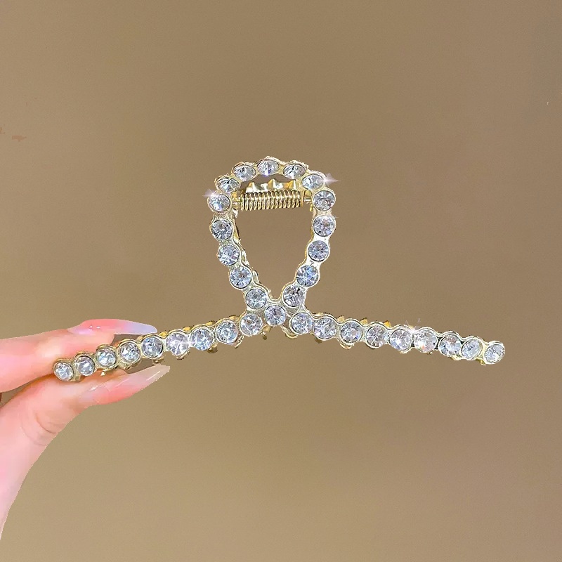 Kẹp Tóc Kim Loại Đính Ngọc Trai / Đá Nhân Tạo Thanh Lịch Thời Trang Hàn Quốc