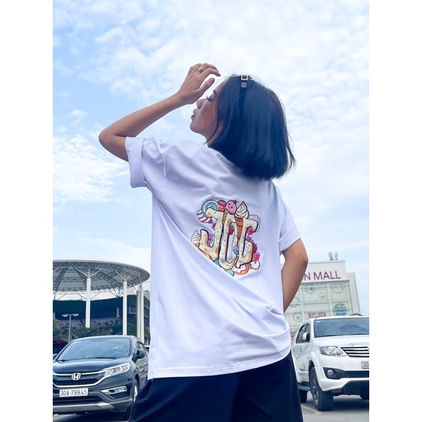 Áo Thun Jog Cream Unisex Dáng Oversize Nam Nữ Cotton 100% Co giãn 4 Chiều