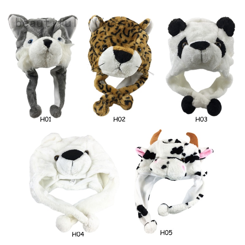 Mũ trùm đầu giữ ấm tai hình chú chó husky dễ thương