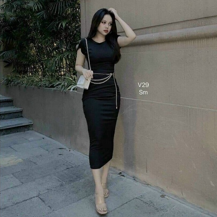 VÁY BODY DÀI NHÚN SƯỜN THỜI TRANG NỮ MEDUSA DNS65