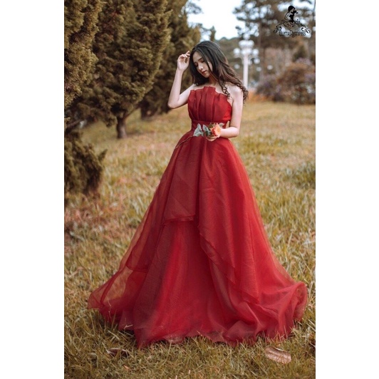 ĐẦM MAXI CƯỚI DỰ TIỆC XOÈ TẦNG full size :S/M/L/XL ( ẢNH VÀ VIDEO CHỦ SHOP TỰ QUAY 10000% )