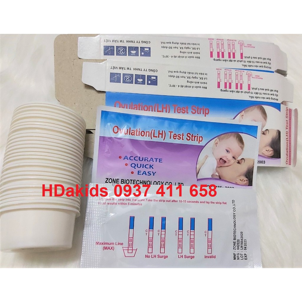 Combo 20 QUE THỬ RỤNG TRỨNG OVULATION (LH) TEST STRIP