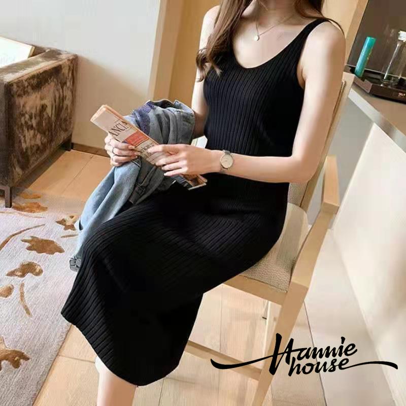 Đầm Dệt Kim Hai Dây Cổ Chữ V Co Giãn Thời Trang Đường Phố Cho Nữ