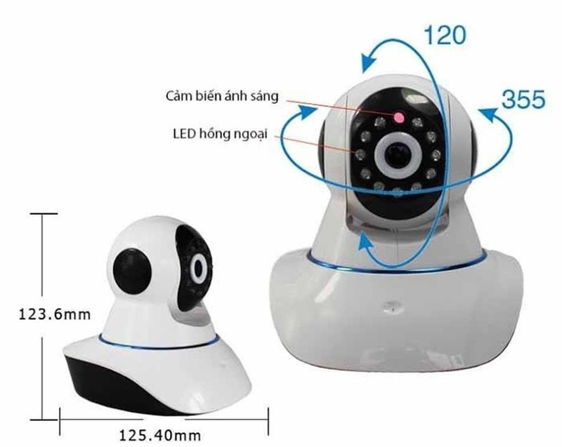 Camera Yoosee 3 Râu xoay 360 độ, độ phân giải FULL HD 2.0MP 1920x1080p Không Dây, tích hợp ghi âm