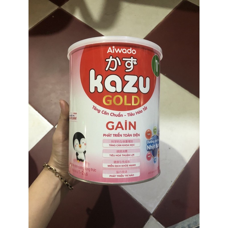 Tặng 1 bộ câu cá - Sữa bột Kazu gold Gain số 1 810g