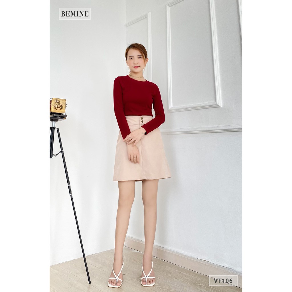 [Mã WABRLOW5 giảm 15% đơn 300K] Chân váy nhung 2 nút BEMINE VT106DA | BigBuy360 - bigbuy360.vn