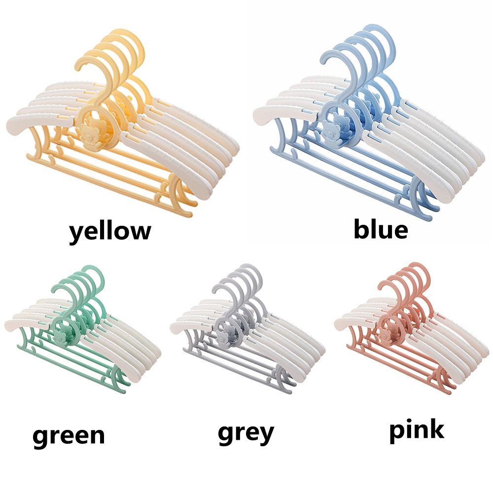 Set 5 Móc Treo Quần Áo Thiết Kế Chống Trượt Tùy Chỉnh Dễ Thương Đa Năng Tiện Dụng Cho Bé