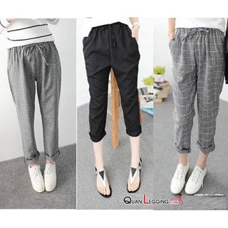 Quần baggy vải nữ dây rút - QB01