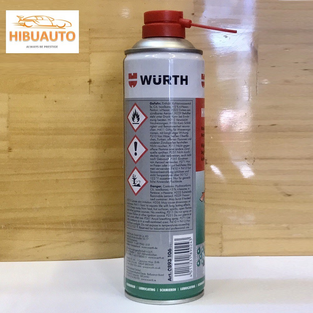 Mỡ Bò Nước Bôi Trơn Chịu Nhiệt - Wurth HHS 2000 500ml W0893106 | HIBUAUTO