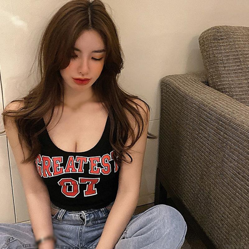 Áo Hai Dây Và Ba Lỗ Áo Croptop Áo Sát Nách Cổ Chữ u In Chữ Phong Cách Trẻ Trung Năng Động Thời Trang Cho Nữ