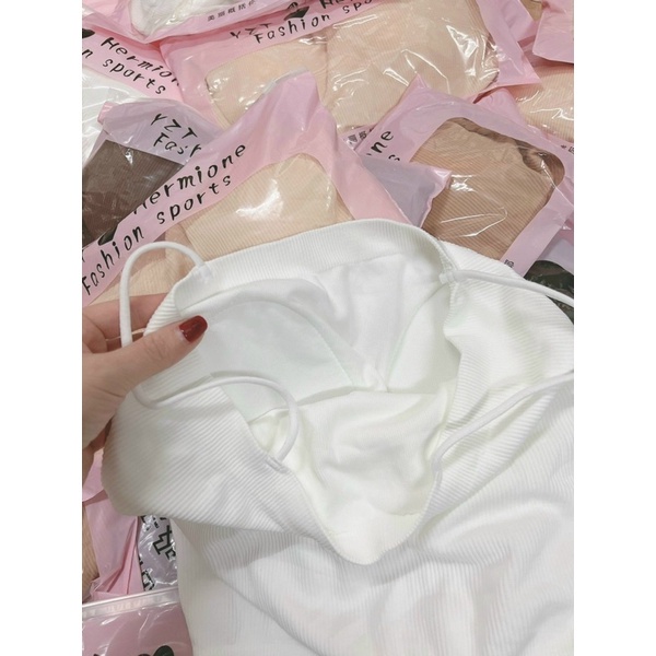 Áo bra áo 2 dây dáng dài  LYMIA chất cotton thun tăm dáng ôm body 1808