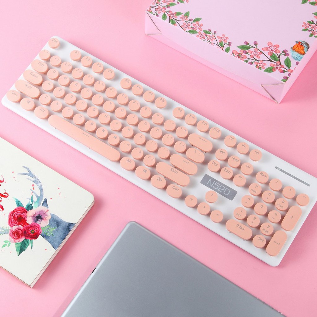 Bàn Phím Máy Tính ⭐FREE SHIP⭐ Bộ Bàn Phím Chuột Không Dây Chống Tràn Nước N520 N518 - PC05 PC38