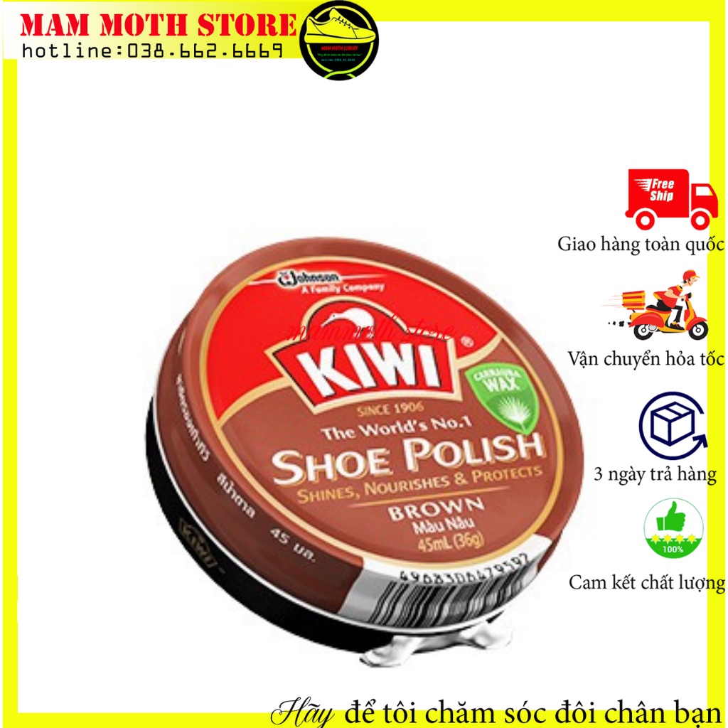 Xi đánh giày dạng hộp sáp cao cấp kiwi 2 màu phân phối bởi shop MAMMOTH