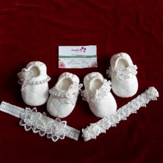 set giày vải cho bé ( giày + turban)