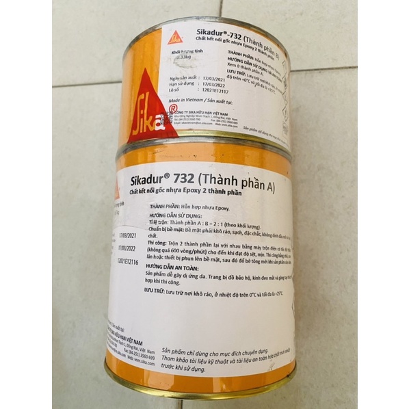 Sikadur 732 loại 1kg - Keo epoxy gắn kết 2 thành phần kết nối bê tông cũ và mới