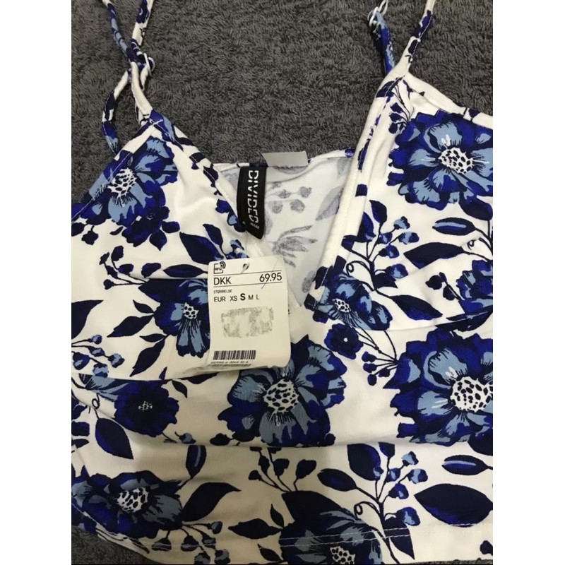 Áo 2 dây crop top hoa văn H& M