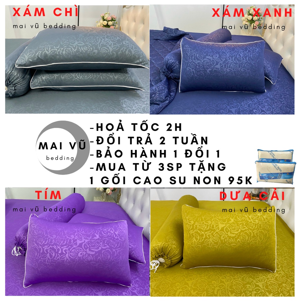 Drap thun gấm, bộ chăn ga, hoạ tiết ẩn sang trọng, Mai Vũ bedding