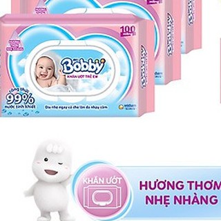 Khăn giấy ướt Bobby Care hương thơm nhẹ nhàng 100 tờ (Hồng)