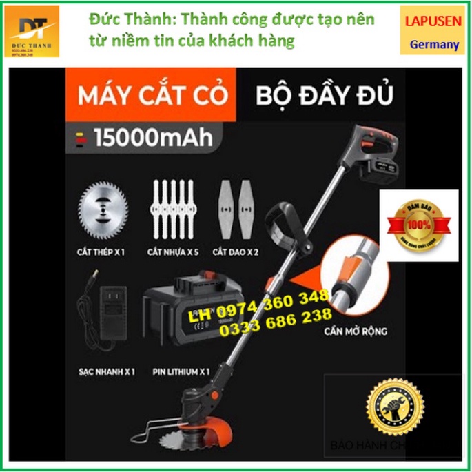 Siêu hot Máy cắt cỏ, tỉa cành cầm tay LAPUSEN 118V pin khủng 15 cell... Hàng nhập khẩu Đức.