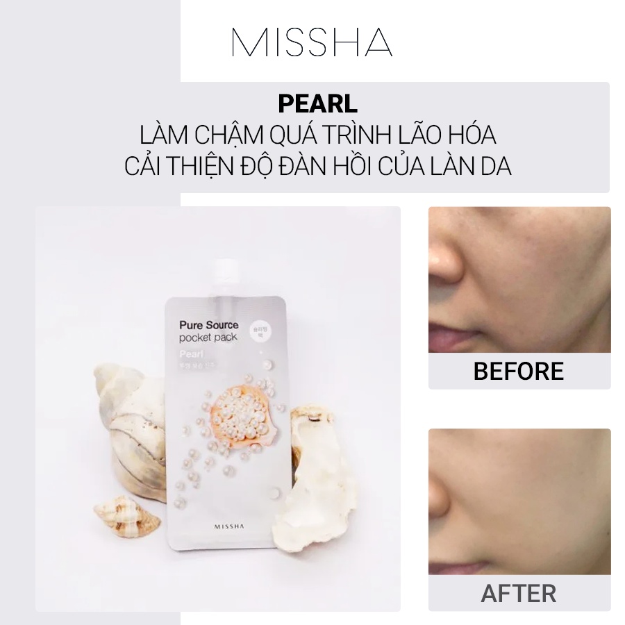 [Mã COSDEP -8% ĐH250k]Mặt Nạ Ngủ Làm Dịu Da, Giảm Mụn Missha Pure Source Pocket Pack 10ml