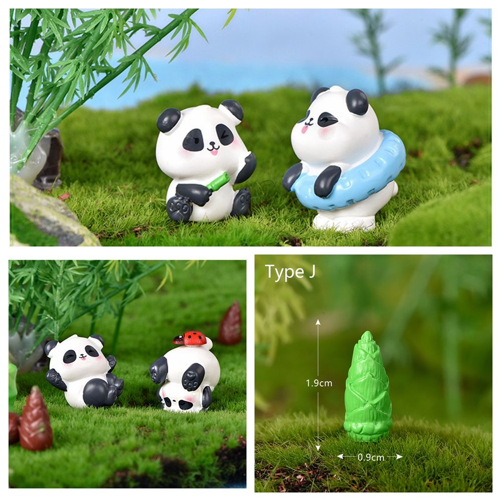 Mô Hình Gấu Trúc Mini Bằng Nhựa Dùng Trang Trí Tiểu Cảnh DIY