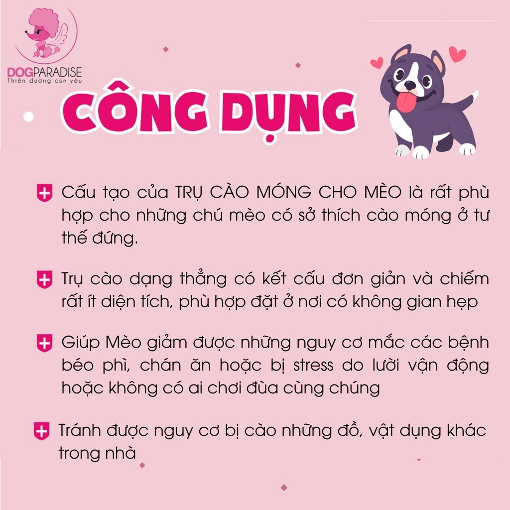 Trụ cào móng cho mèo đường hầm hình hồng hạc chất liệu bền đẹp chắc chắn 35*24*65cm - Dog Paradise