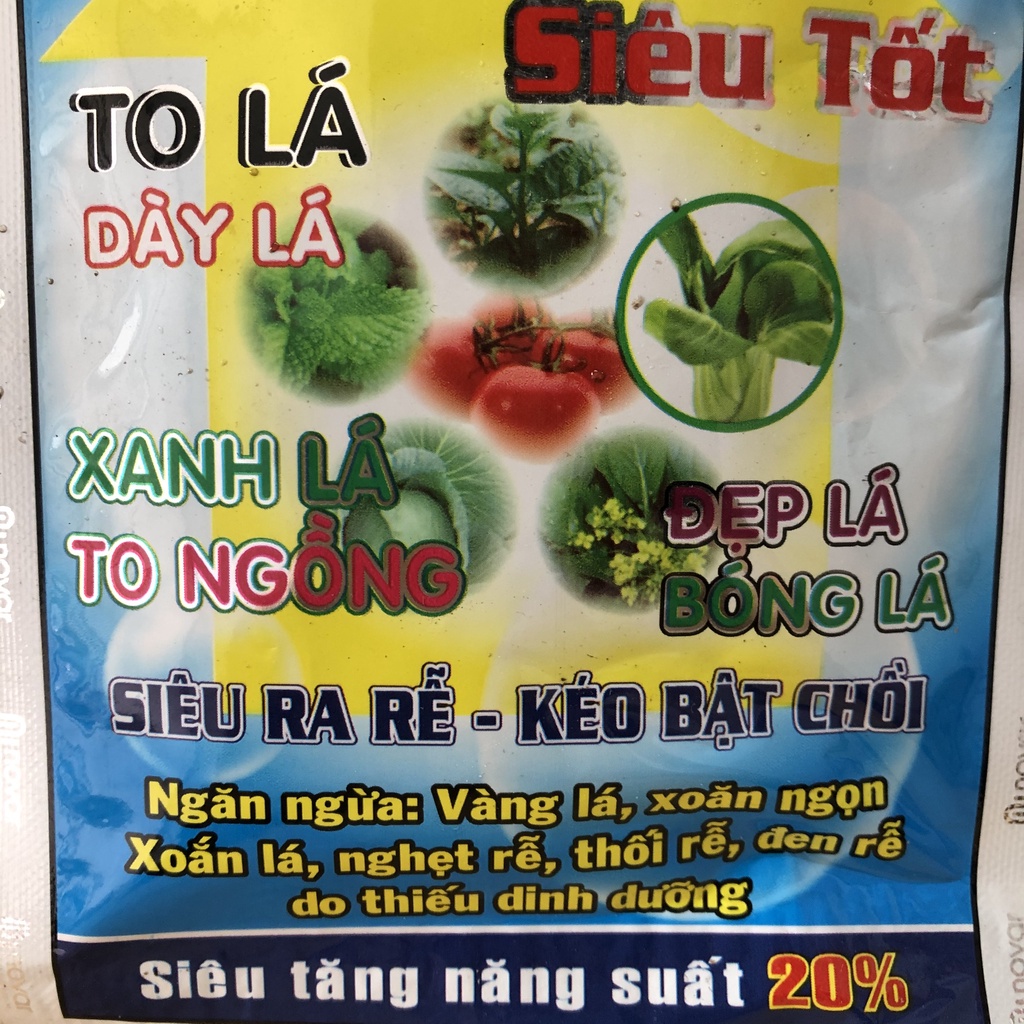 Combo 5 gói Phân bón Siêu tốt novar 50gr Đạm Magie tăng xanh dày lá, bóng sáng lá, dưỡng Rau Ăn Lá, Măng Tây, rau thơm
