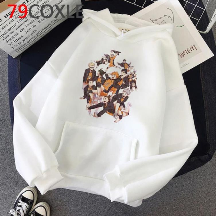 GIÁ TỐT -  Mẫu áo Hoodie Hoạt Hình Haikyuu màu trắng nỉ dày dặn  / đủ size trẻ em