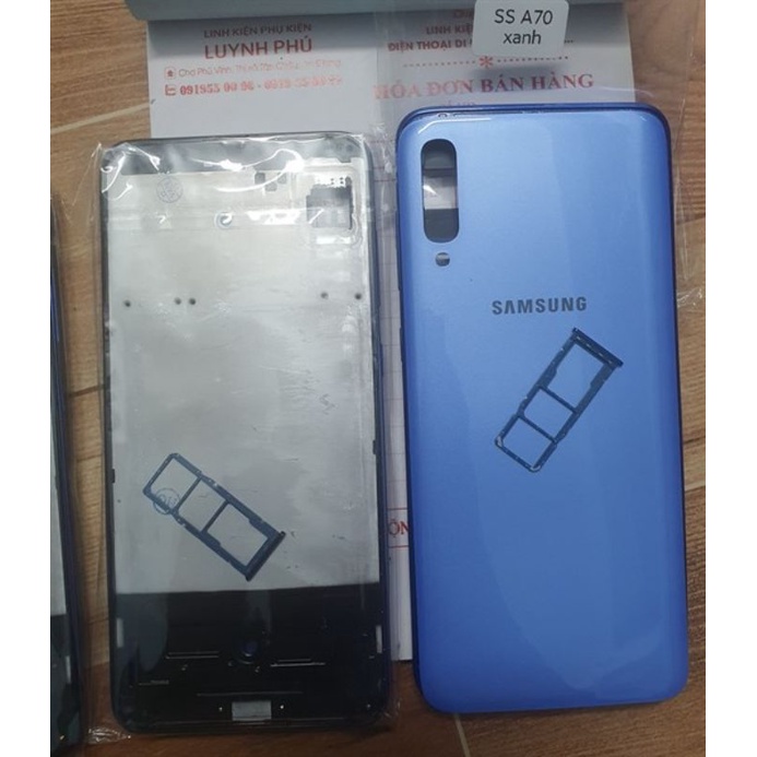Vỏ samsung A70 A705F có khay sim kính camera bao test