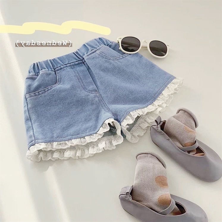 Quần Short Denim Thời Trang Mùa Hè Dành Cho Bé Gái