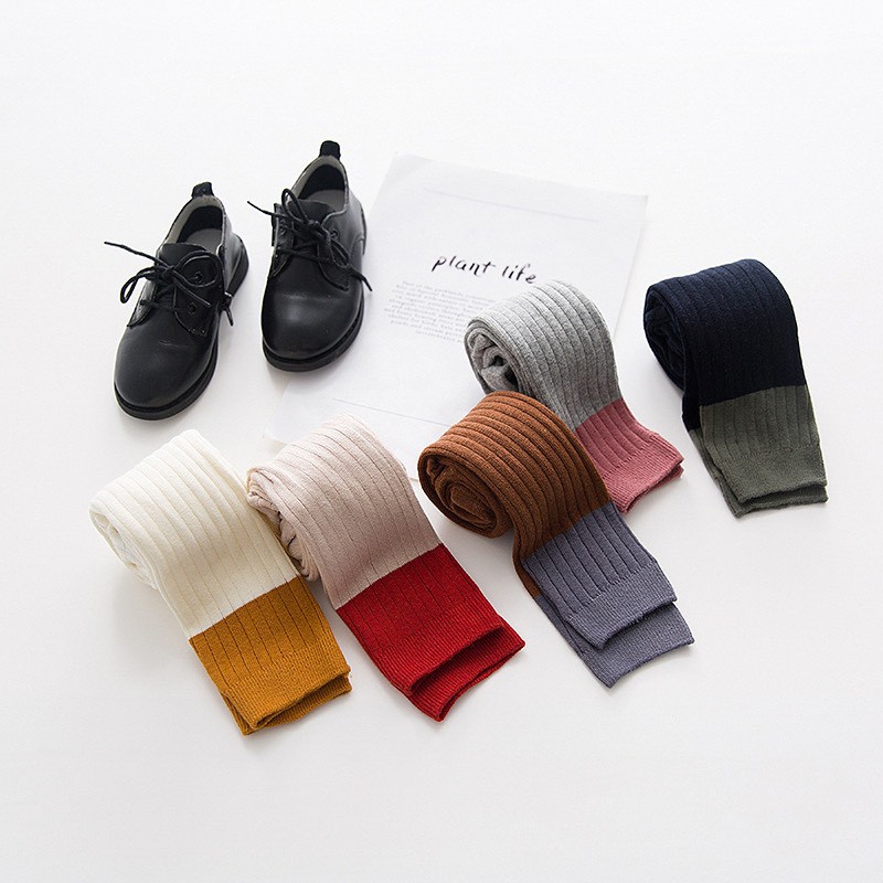 Quần legging len tăm phối gấu Quần tất len bé gái quần dài cho bé cực đẹp