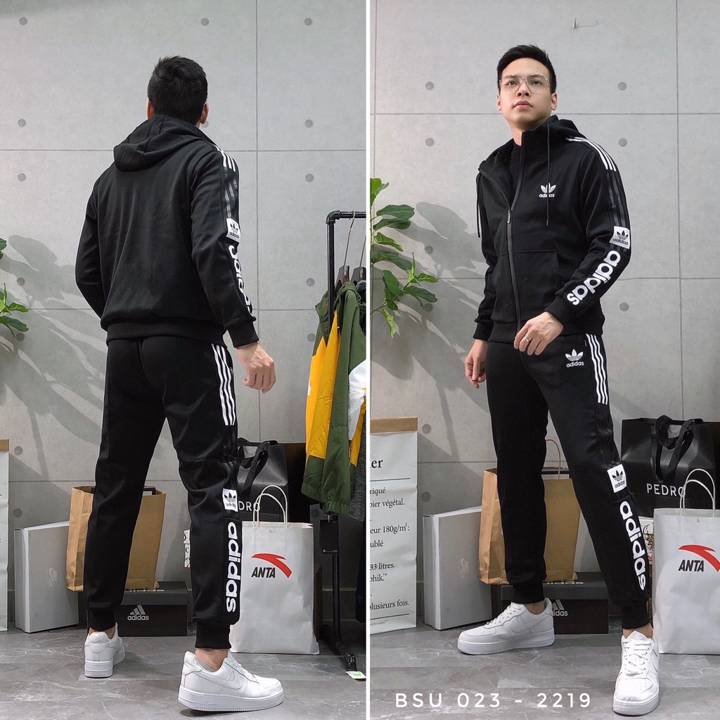 Bộ thu đông nam LÓT NỈ cao cấp BIGSIZE bộ thể thao gym nam xuất khẩu BSU 023 - 2219
