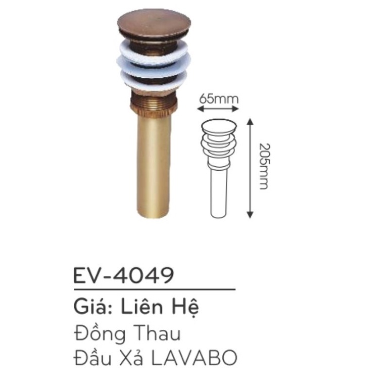 Đầu xả kính lavabo đồng thau PM-VĐ59