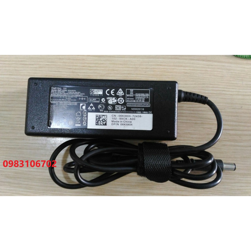 Sạc laptop dell 19.5v-4.62a chân kim to 90w - zin