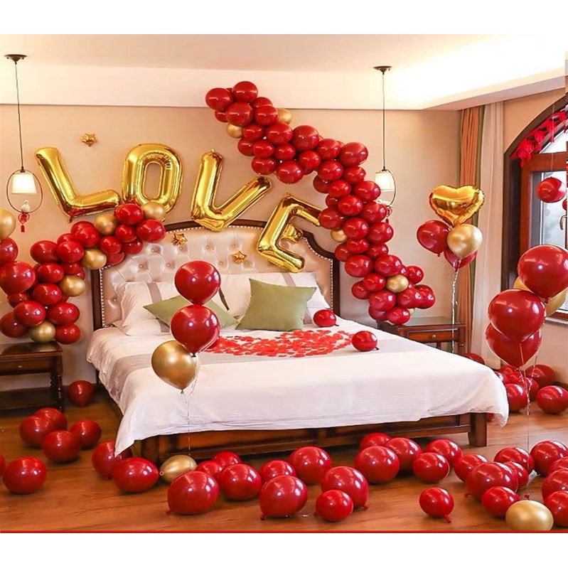 Bóng Bay Trang Trí Phòng Cưới Tân Hôn - Tặng Kèm Bơm Và Băng Dính