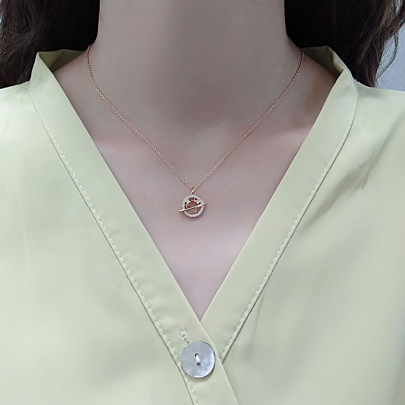 Vòng cổ Mặt Hình Hành Tinh Đơn Giản Đính Đá Pha Lê Hàng Mới Dành Cho Nữ Dự Tiệc